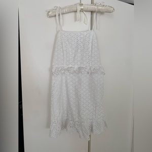 White eyelet minidress